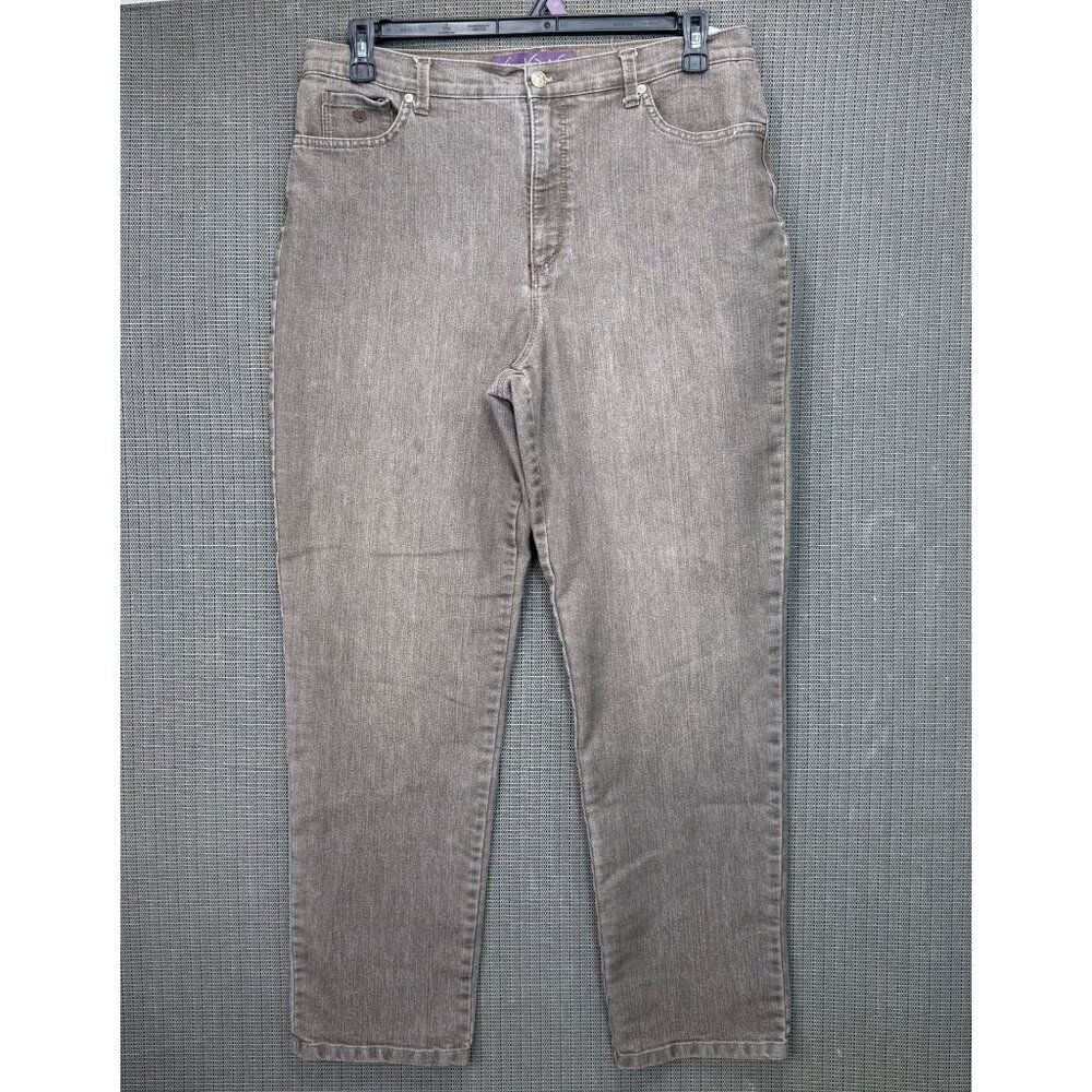 Gloria Vanderbilt Amanda Womens Size 14 gray Straight-Leg Denim Jeans